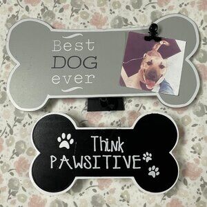 Dog Lover Decorations - Bundle of 2 - 1 w/ Stand & Picture Clip - 1 shelf decor